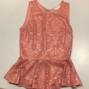 Miss selfridge dusty pink peplum top